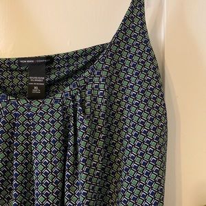 New York & Co, blue & green print camisole, XL